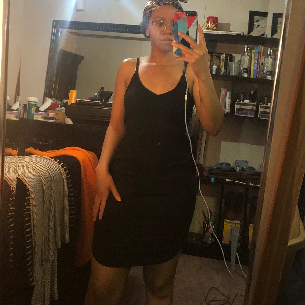 LA Hearts Black Ribbed Dress